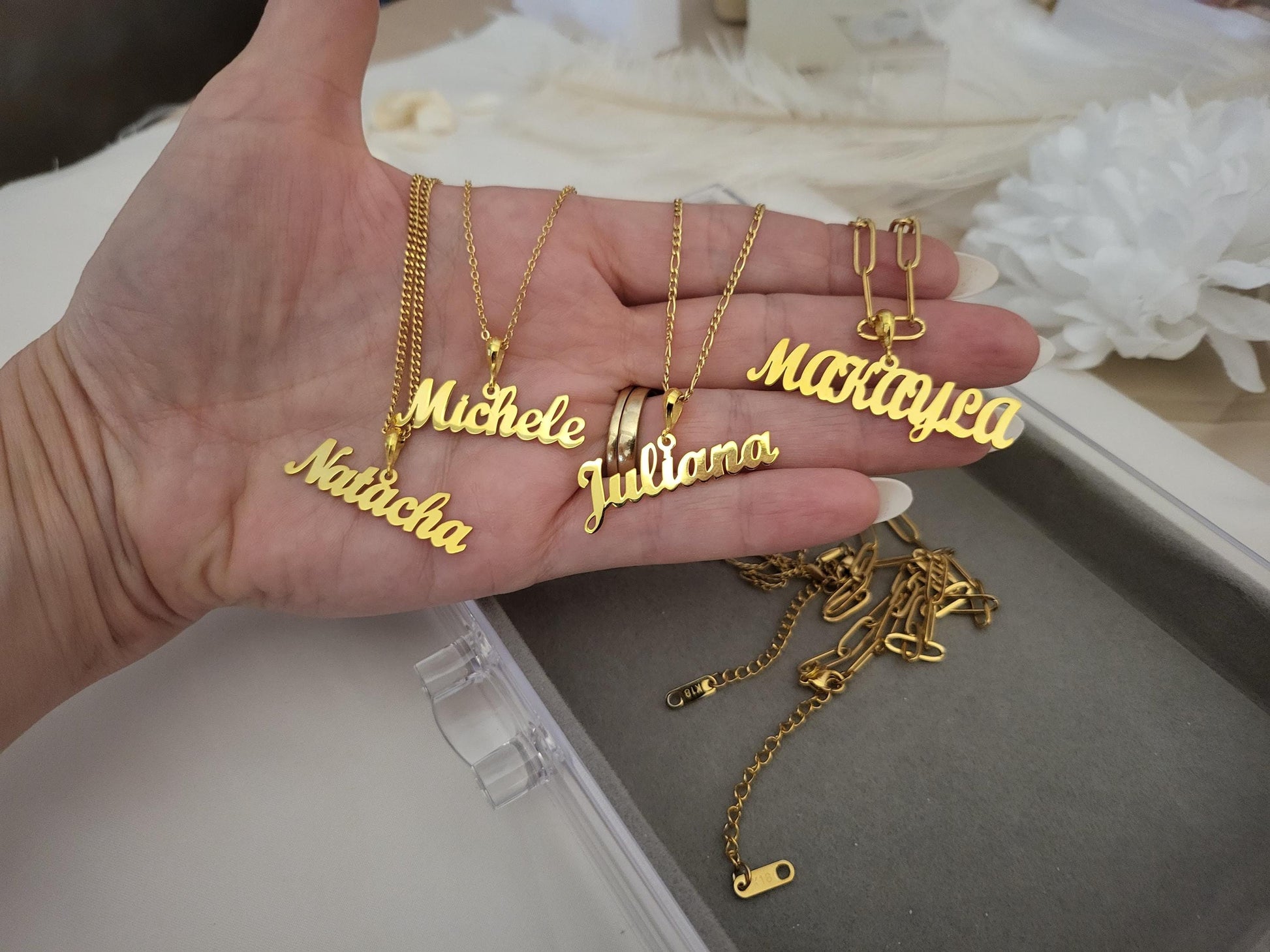 Gold Filled Custom Name Necklace, Choose Your Chain, Gold Name Necklace, Handmade Jewellery, Mothers Day Gift.