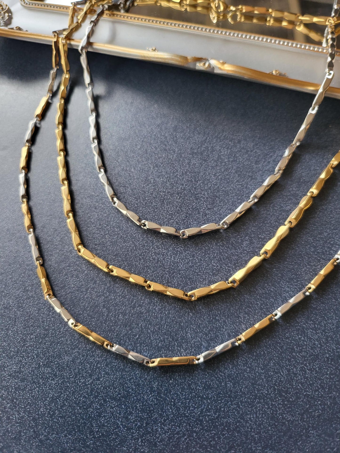 Gold Filled Chunky Non Tarnish Unisex Chain Necklace, WATERPROOF.