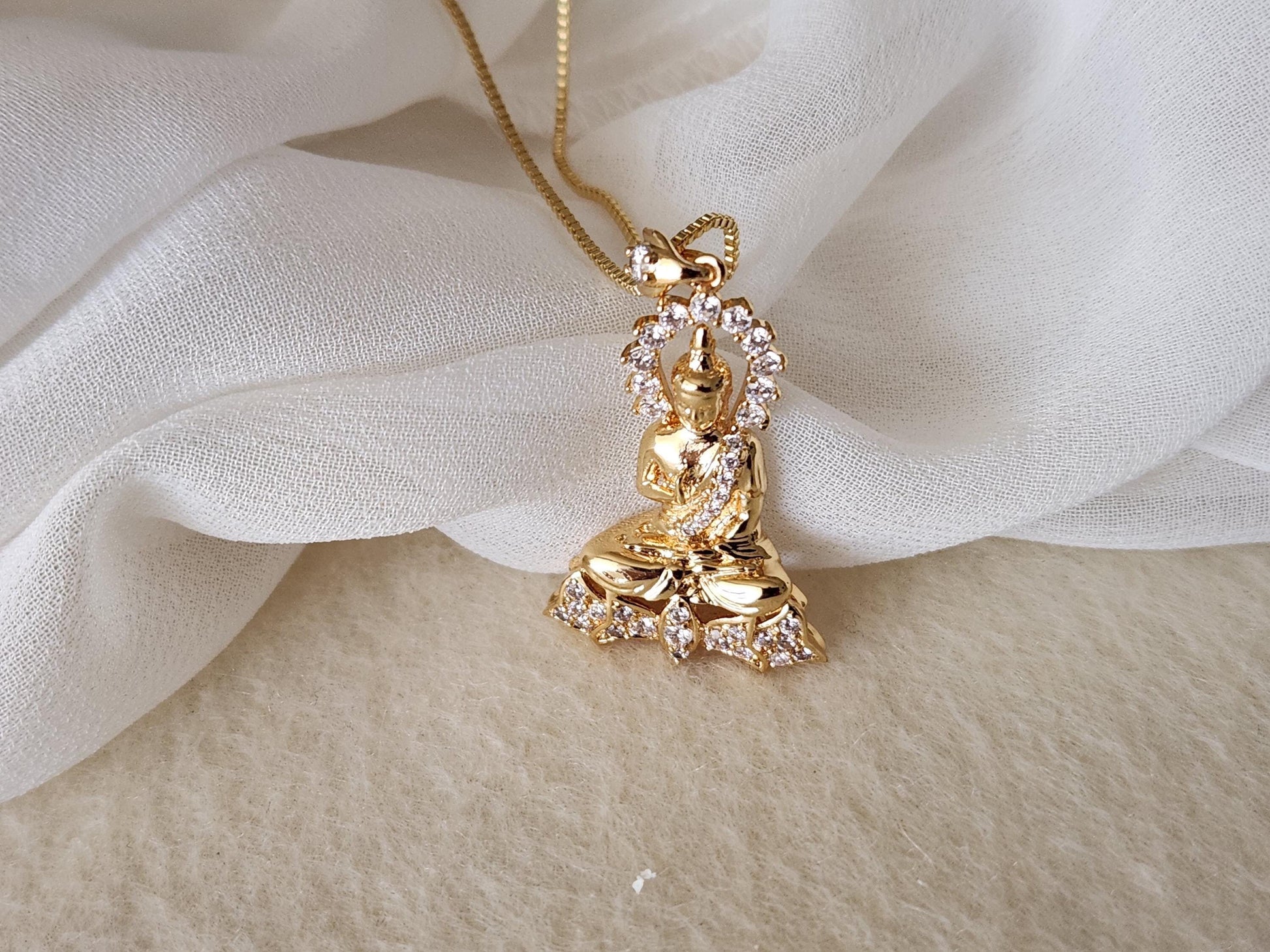 Gold Filled Buddha Necklace , Protection Necklace, Gift For Her.