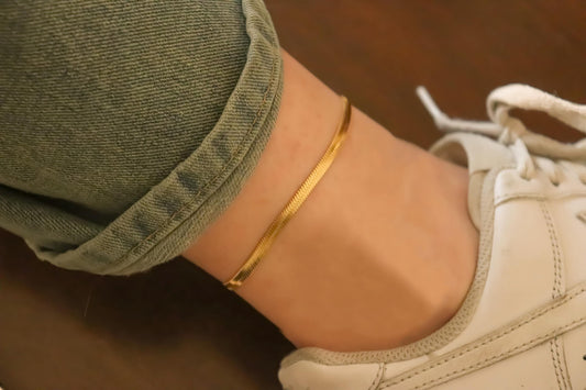 Gold Filled WATERPROOF Herringbone Chain Anklet ,Snake Bracelet,Herringbone Necklace, Gift For Her.