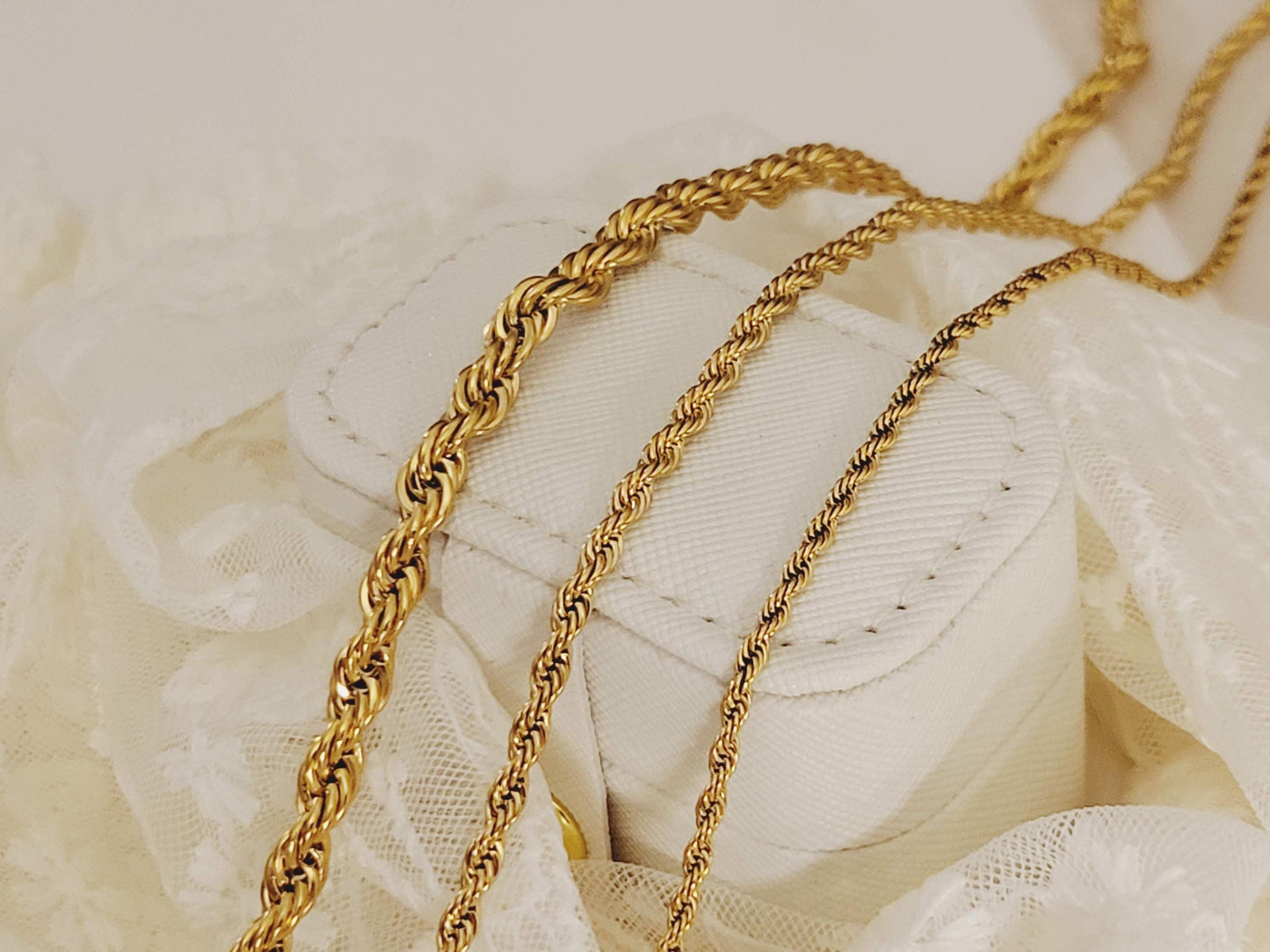 Gold Filled Non Tarnish Rope Chain Bracelet, WATERPROOF.