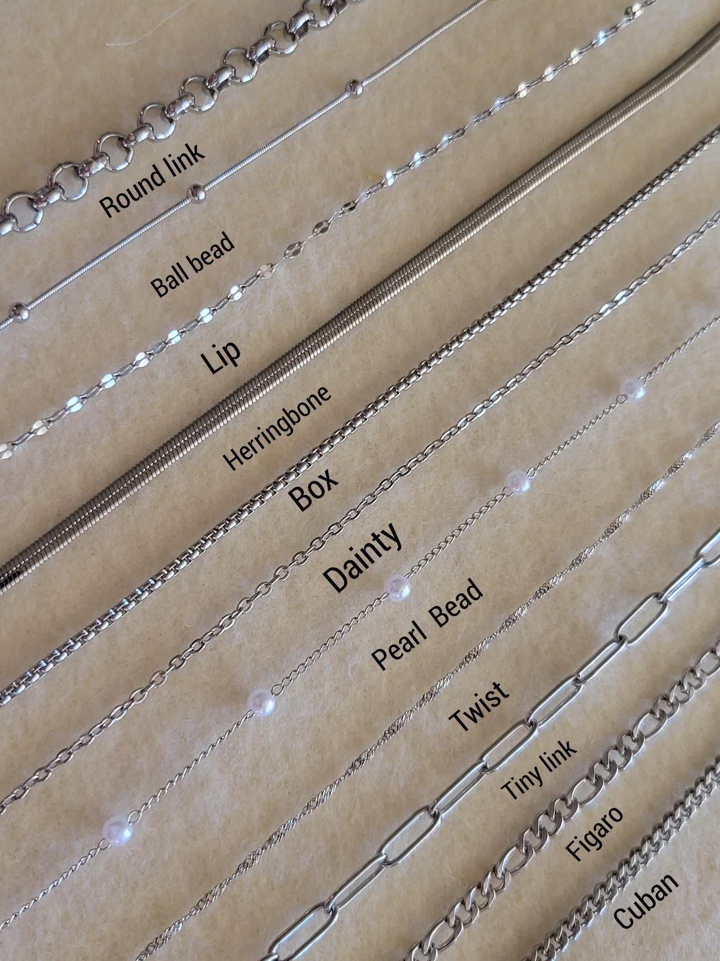 Gold -Silver Glass Holder Chain, Waterproof.