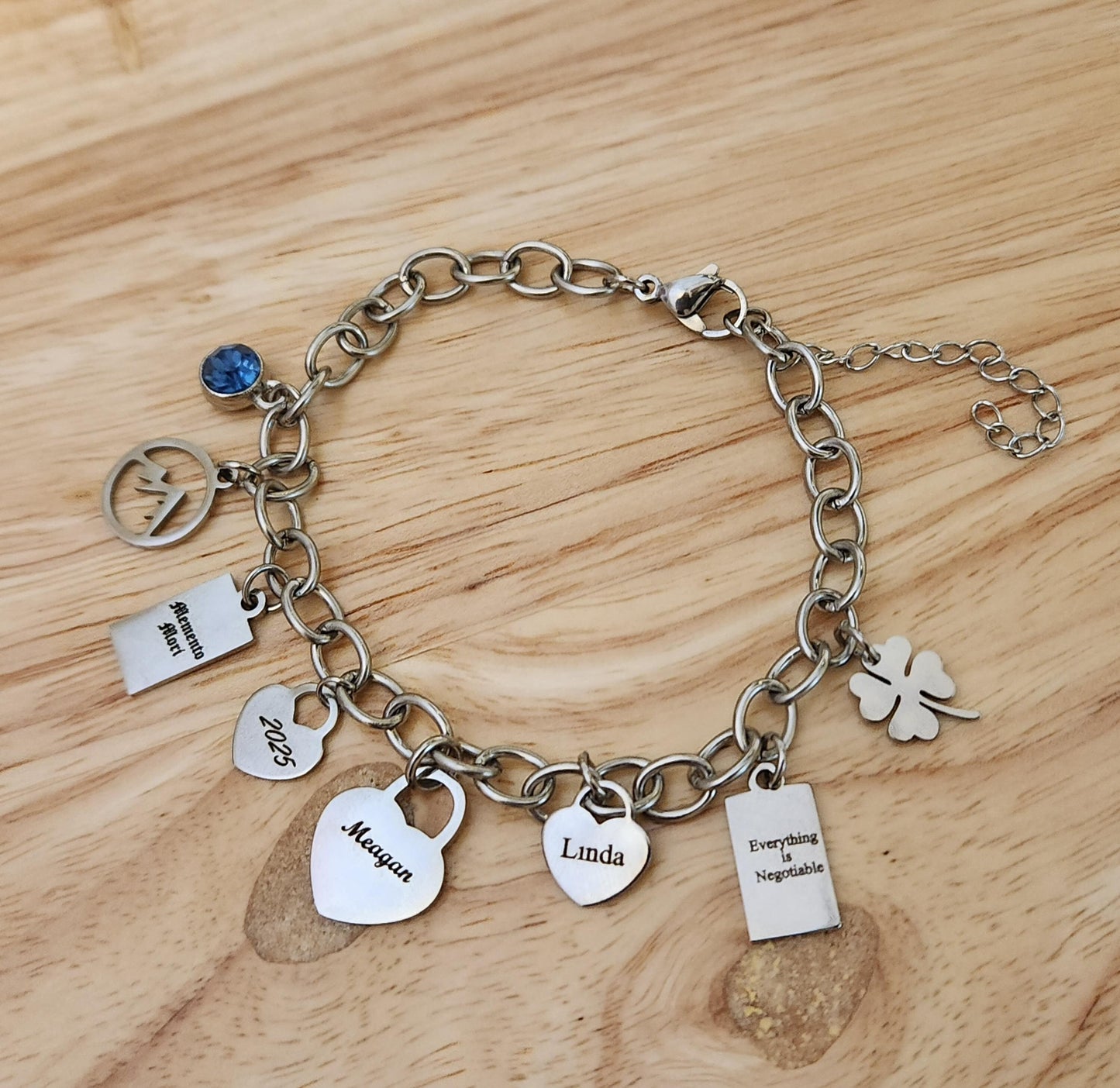 Silver Custom Engraved Bracelet,Build Your Own Custom Charm Bracelet , Jewelry Name Bracelet,Stainless Steel Friendship Bracelet.