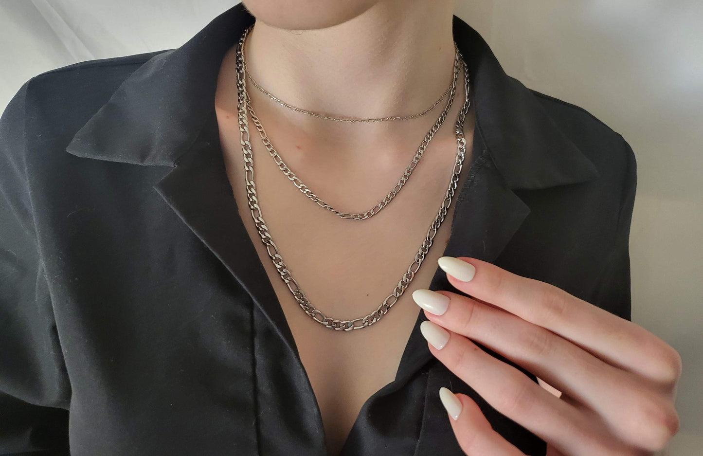 Gold Filled WATERPROOF 2MM, 4MM,7MM Figaro Chain Necklace ,Custom Bracelet, Gift For Her.
