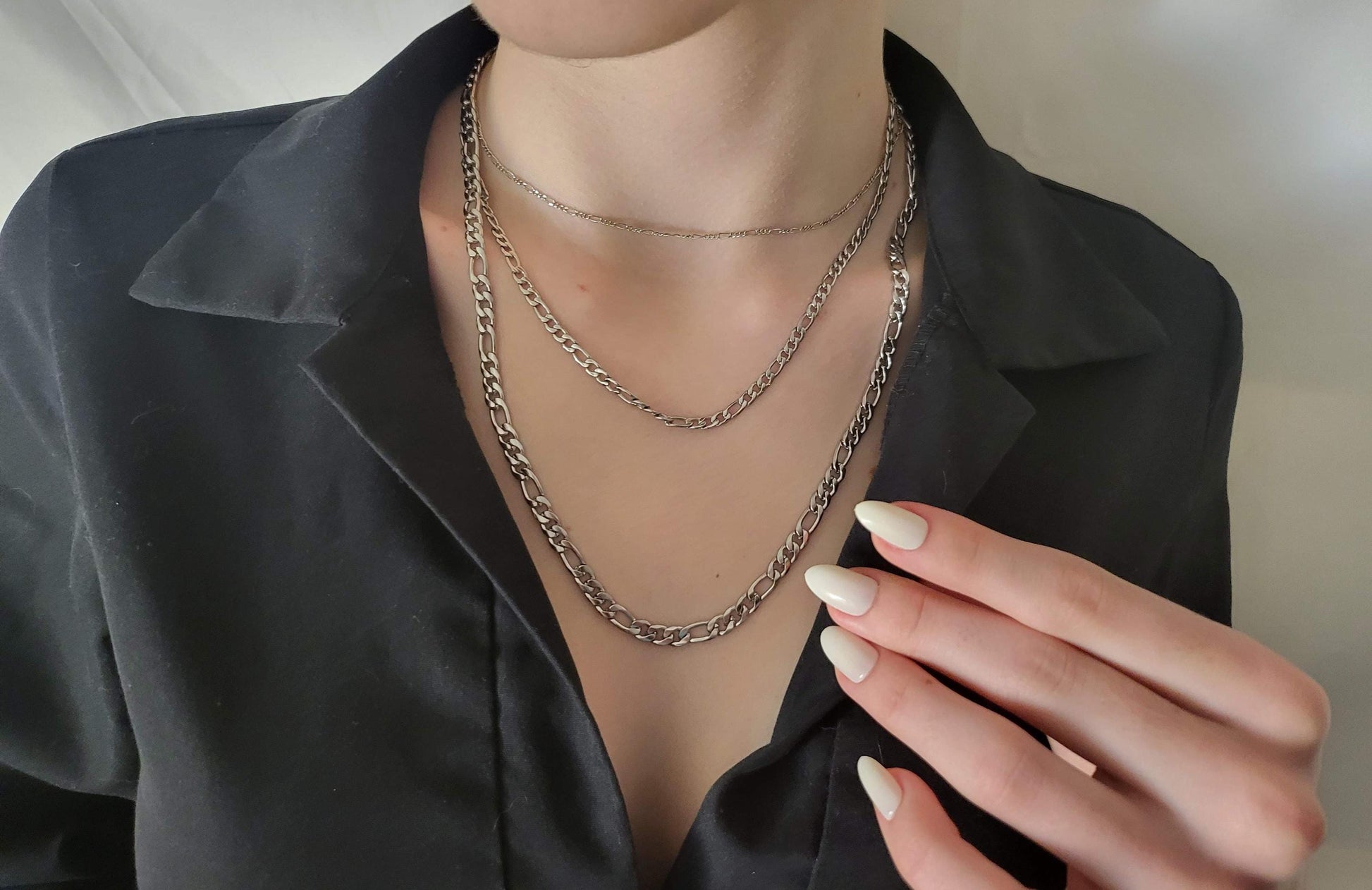 Gold Filled WATERPROOF 2MM, 4MM,7MM Figaro Chain Necklace ,Custom Bracelet, Gift For Her.