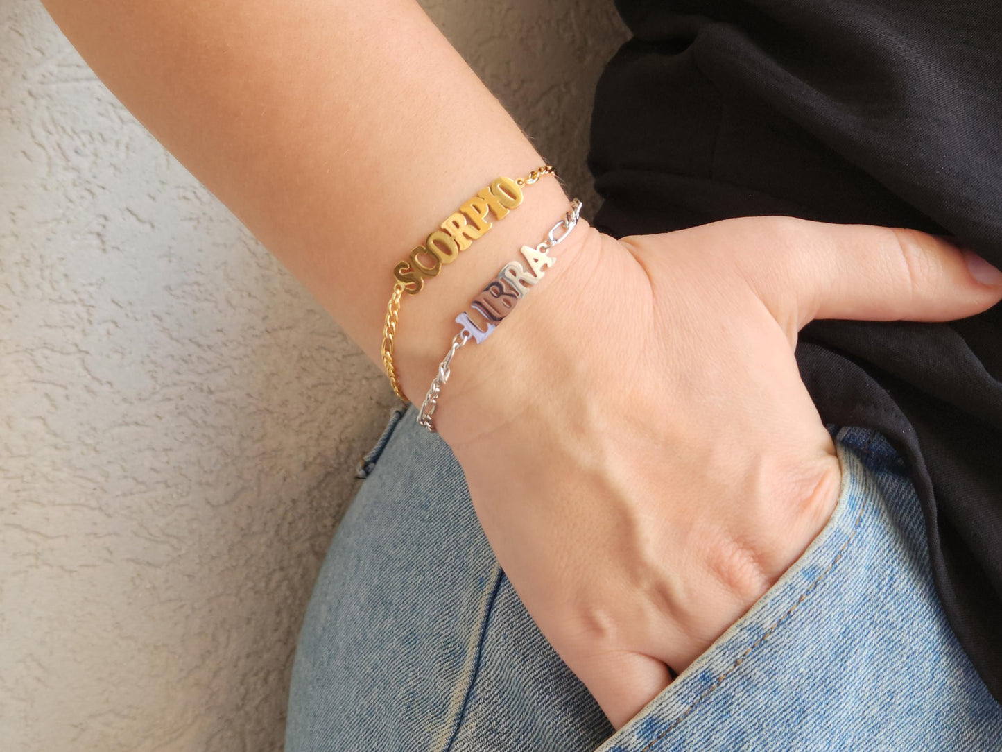 Gold Filled- Silver Zodiac Bracelet,WATERPROOF, Leo Bracelet, Scorpio Necklace, Astrology Jewelry, Birthday Gift.