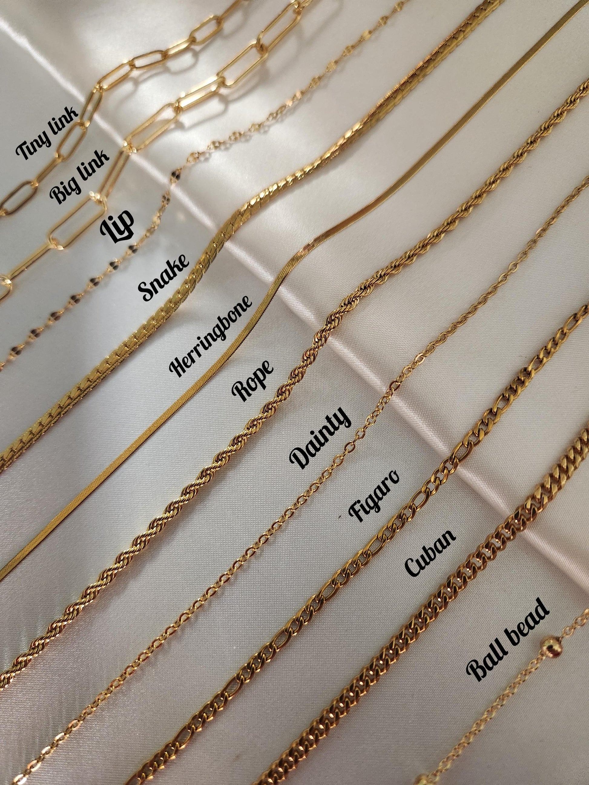 18K Gold Filled Non Tarnish Unisex Chain Necklace,WATERPROOF.