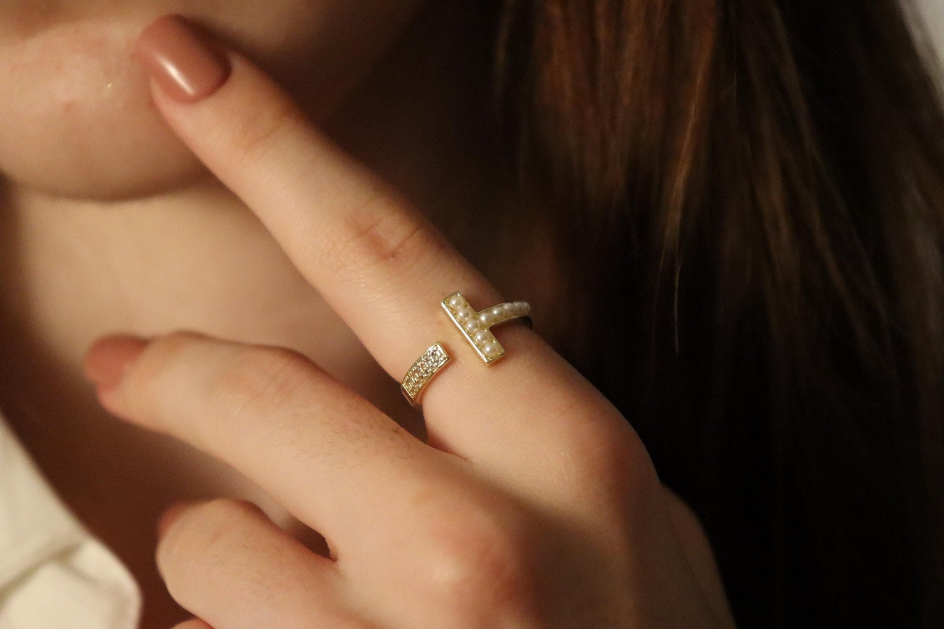 Gold Adjustable Cross Ring , Waterproof , High Quality , Minimalist Gift.