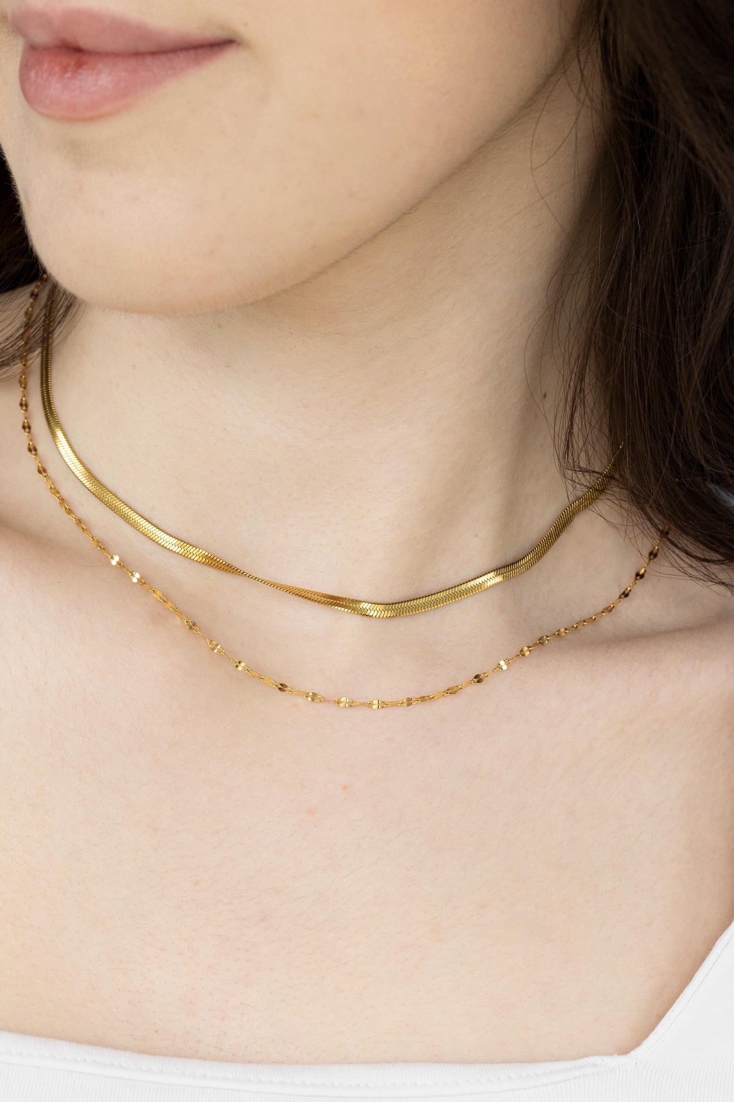 18K Gold Filled Non Tarnish Unisex Chain Necklace,WATERPROOF.