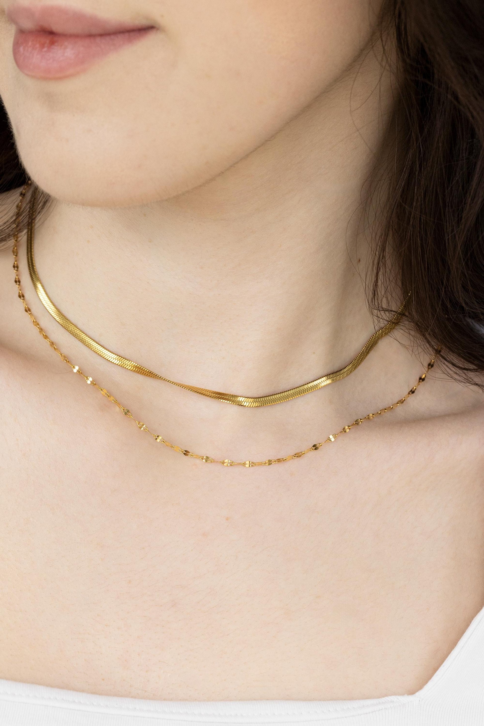 18K Gold Filled Non Tarnish Unisex Chain Necklace,WATERPROOF.