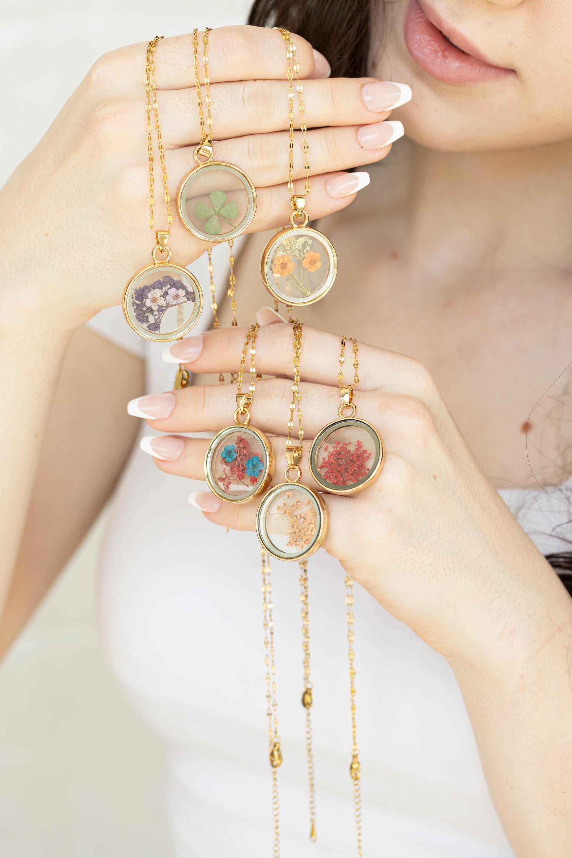 Real Dried Flower Necklace, Birthday Gift.