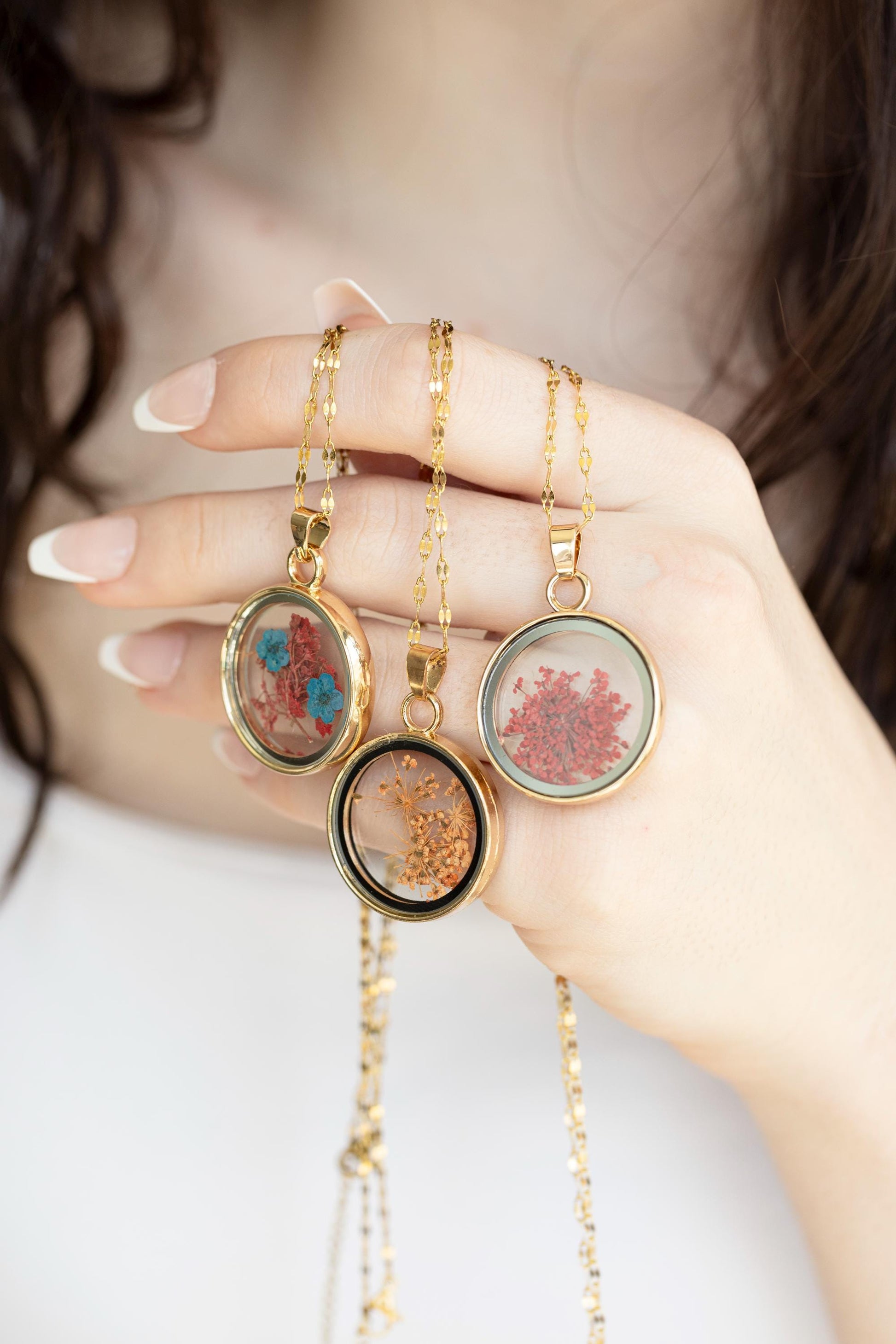 Real Dried Flower Necklace, Birthday Gift.