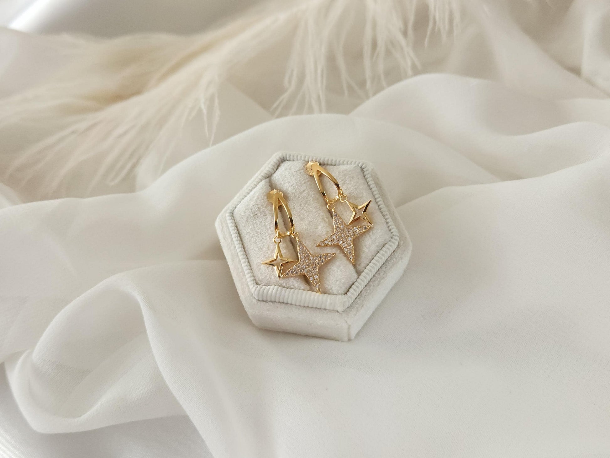 Gold Filled Small Star Earrings, WATERPROOF , Gift For Her.