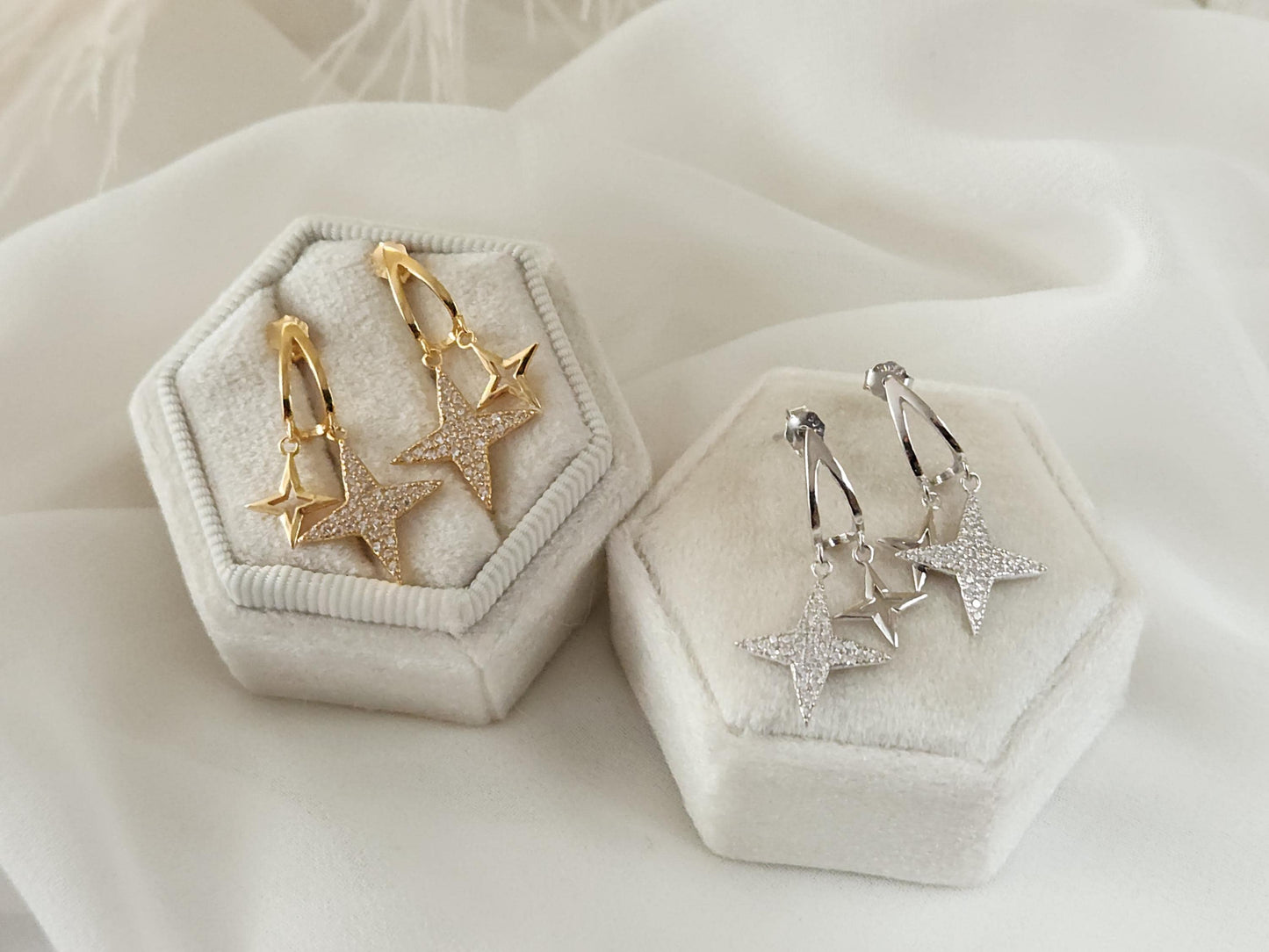 Gold Filled Small Star Earrings, WATERPROOF , Gift For Her.