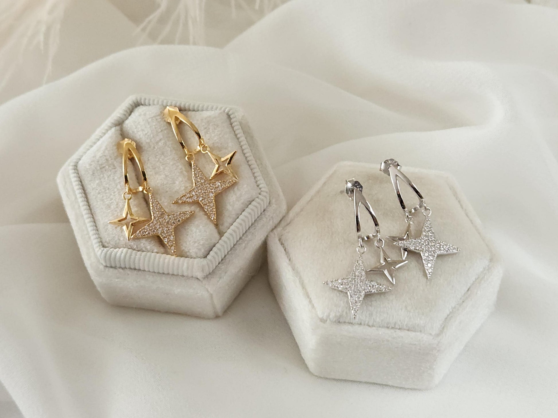 Gold Filled Small Star Earrings, WATERPROOF , Gift For Her.