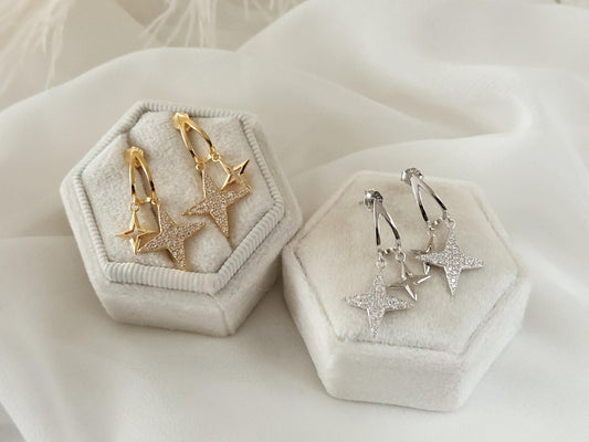 Gold Filled Small Star Earrings, WATERPROOF , Gift For Her.