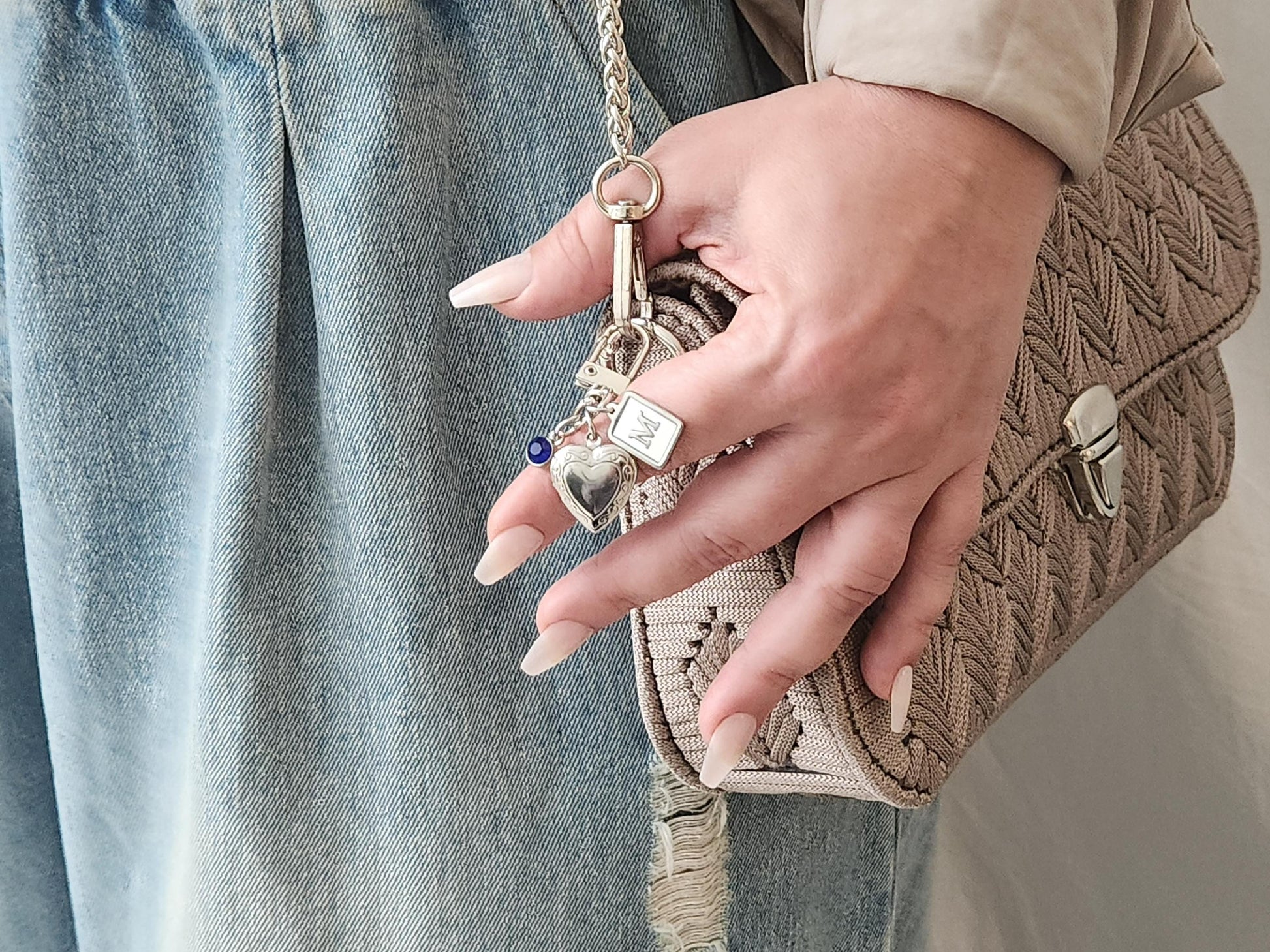 Bag Charms Keychain Holder, Multiple Charms Holder, Holders Purse Charm, Women Bag Accessories ,Gift for Her.