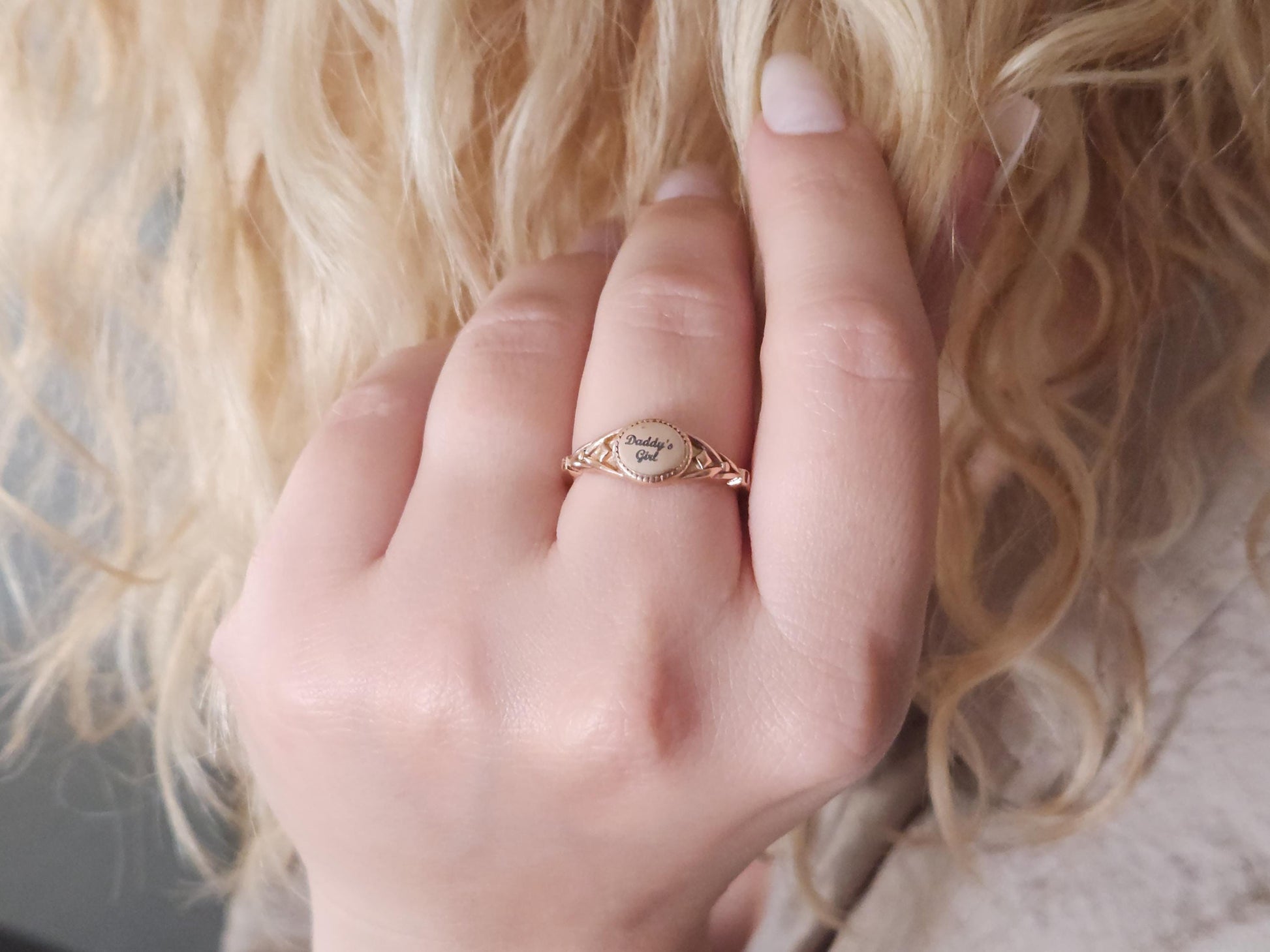 Custom Engraved Round Ring,Gold, Silver, Rose Gold Wedding Band Ring, Waterproof , Gift For Her.