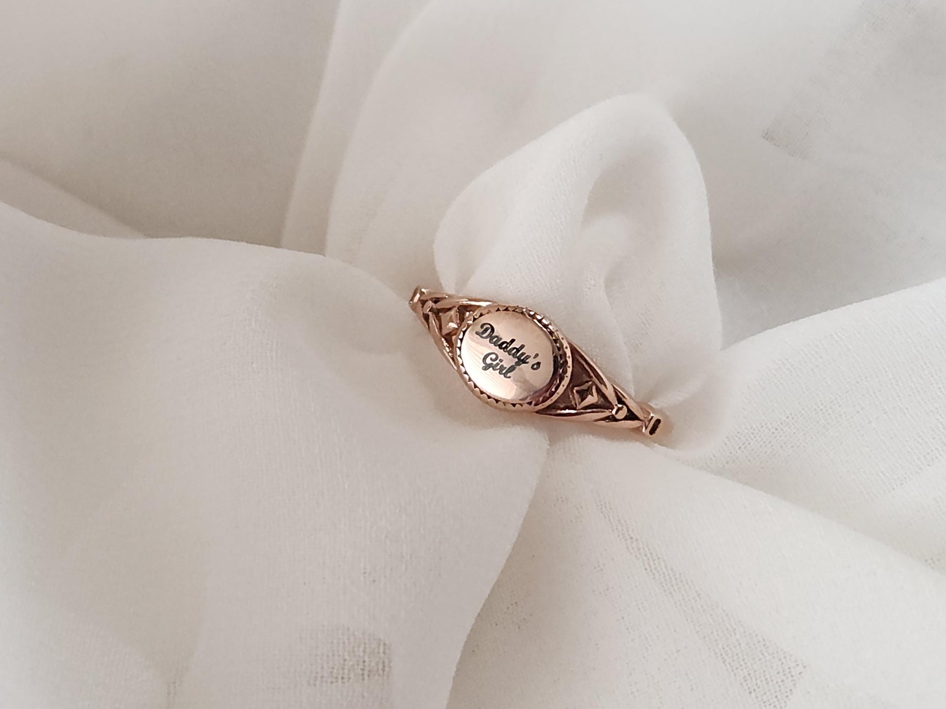 Custom Engraved Round Ring,Gold, Silver, Rose Gold Wedding Band Ring, Waterproof , Gift For Her.