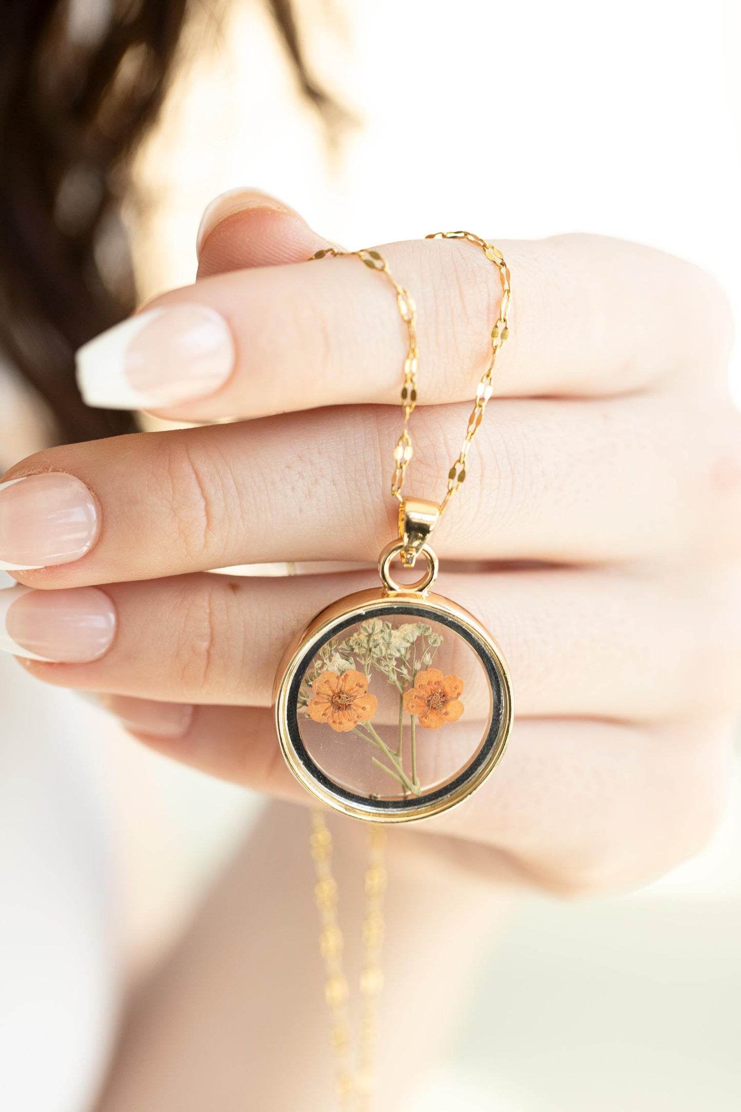 Real Dried Flower Necklace, Birthday Gift.