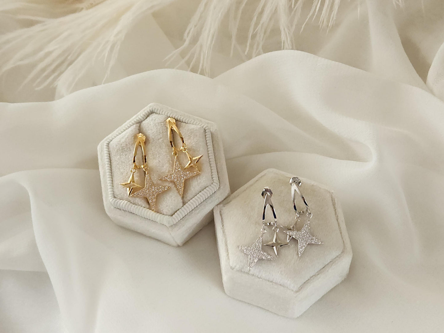 Gold Filled Small Star Earrings, WATERPROOF , Gift For Her.