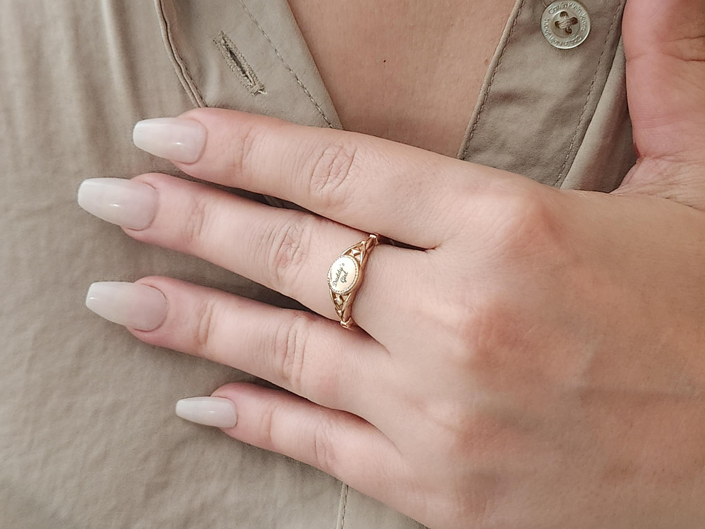 Custom Engraved Round Ring,Gold, Silver, Rose Gold Wedding Band Ring, Waterproof , Gift For Her.