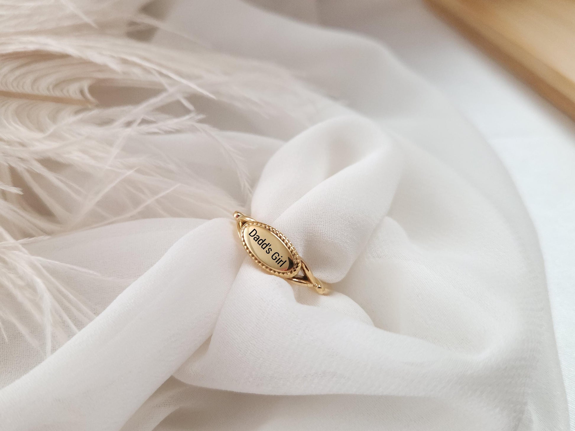 Custom Engraved Round Ring,Gold, Silver, Rose Gold Wedding Band Ring, Waterproof , Gift For Her.