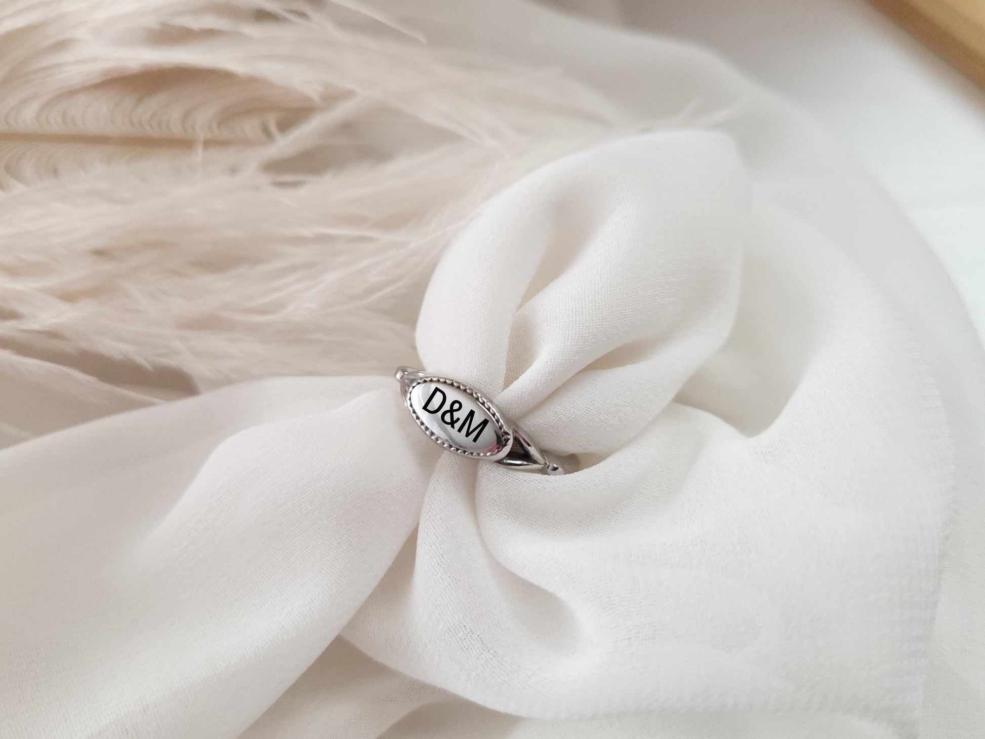 Custom Engraved Round Ring,Gold, Silver, Rose Gold Wedding Band Ring, Waterproof , Gift For Her.