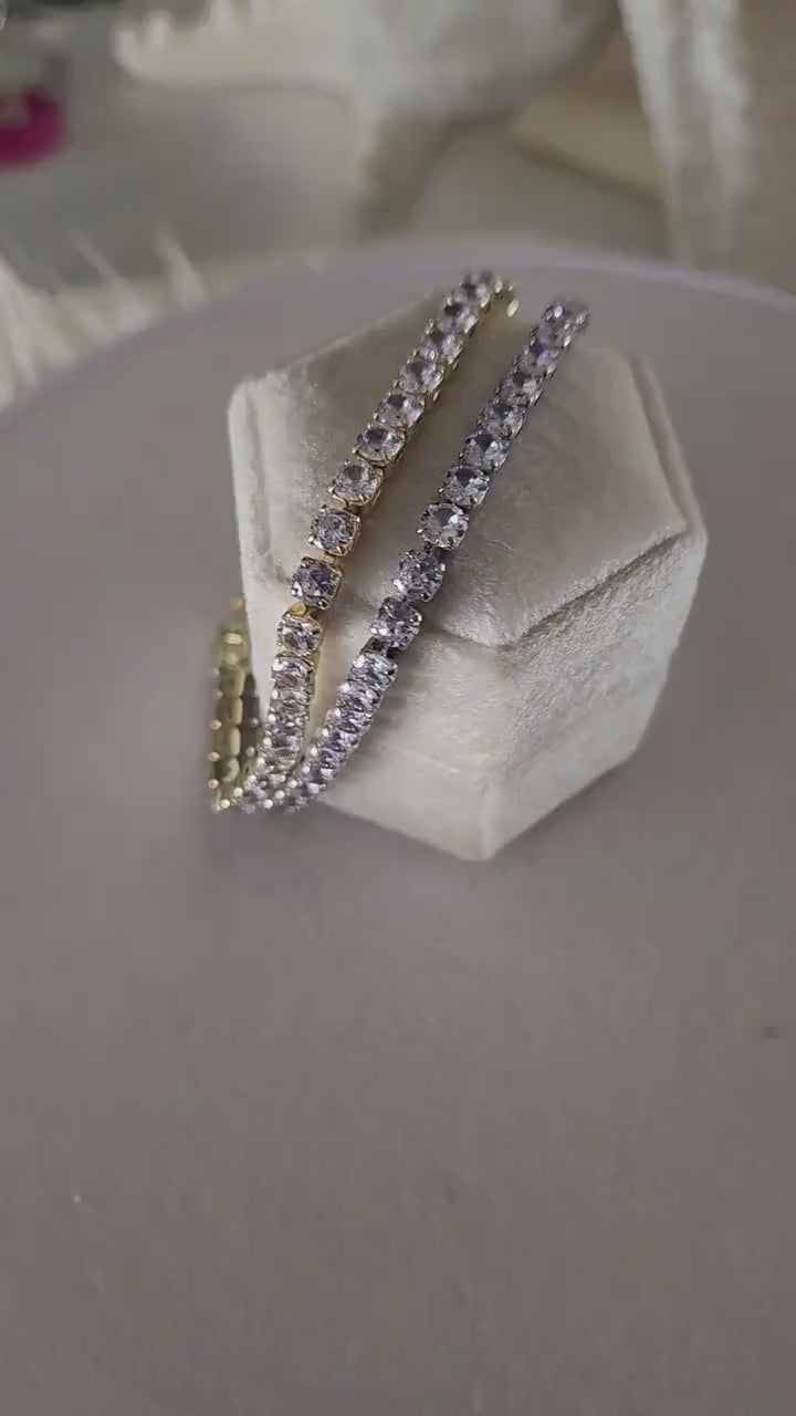 925  Sterling Silver Tennis Bracelet ,Gold Filled Bracelet,High Quality.