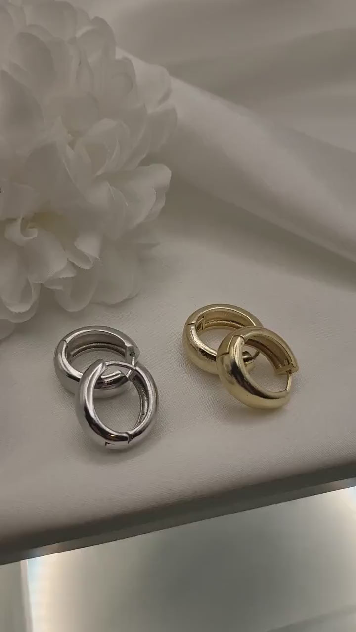 Gold Hoop Earrings , Waterproof , High Quality.