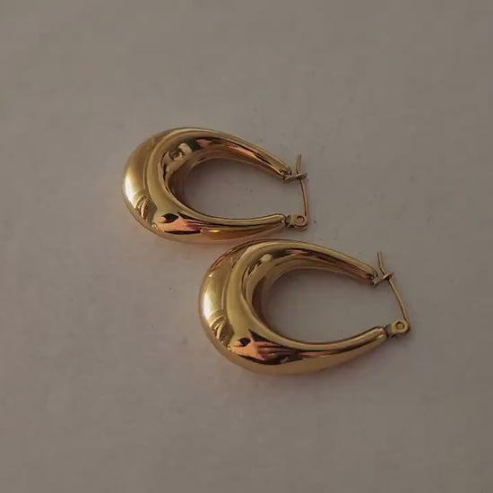 Gold Hoop Earrings , Waterproof , High Quality.