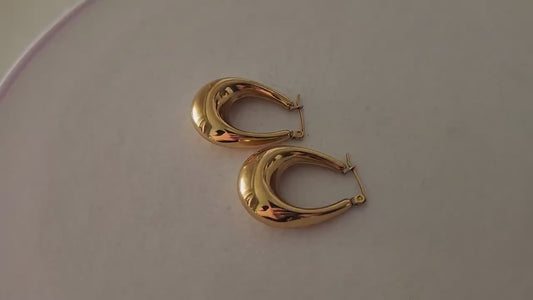 Gold Hoop Earrings , Waterproof , High Quality.