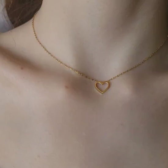 Gold Filled Heart Necklace ,Waterproof , Love Gift .