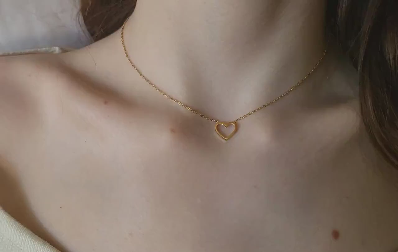 Gold Filled Heart Necklace ,Waterproof , Love Gift .